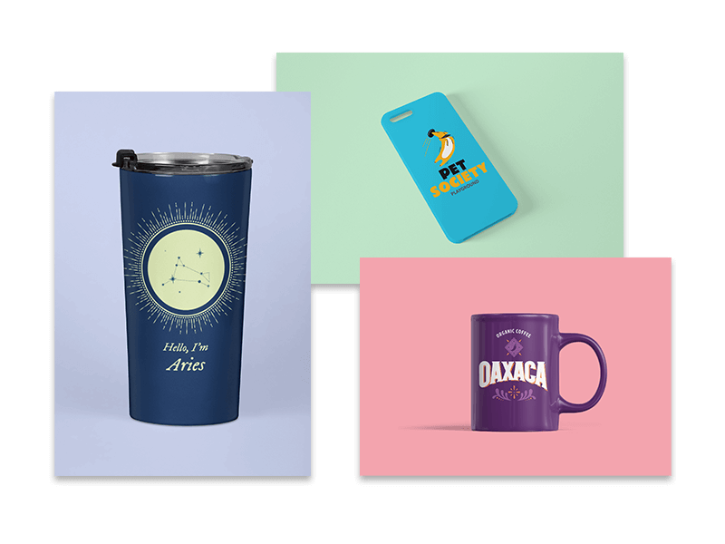 Mockup di tazza da viaggio e custodia per iPhone
