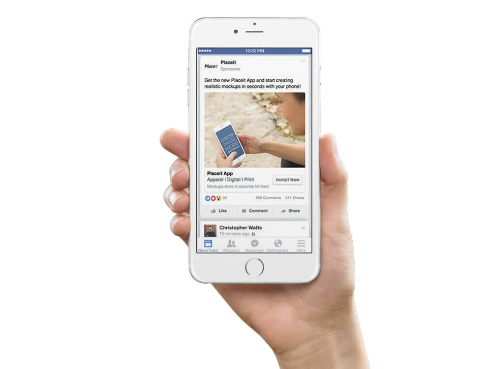 facebook 应用安装样机 placeit