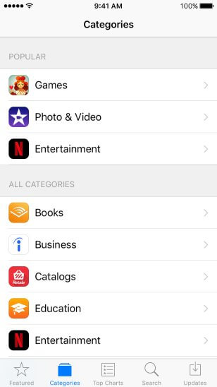 应用类别元数据 ios