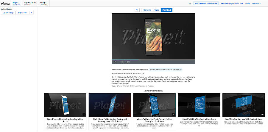 Placeit 移动应用视频预览制作工具