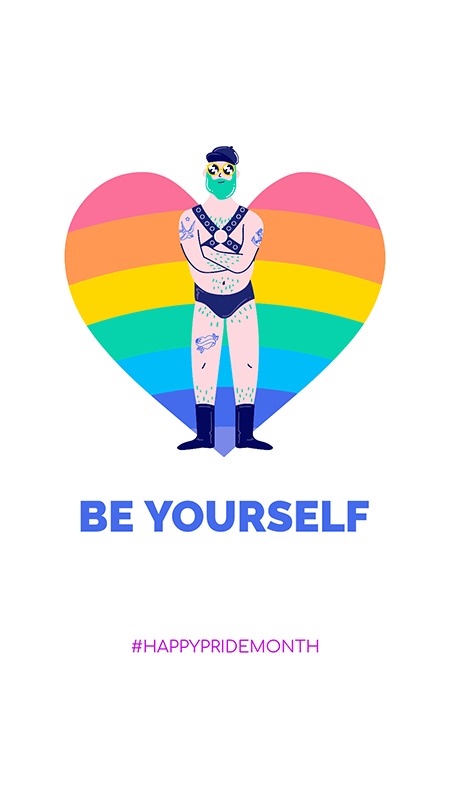 Lgbtq Instagram Story Maker con clipart cuore arcobaleno