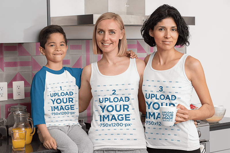 Mockup di famiglia lesbica