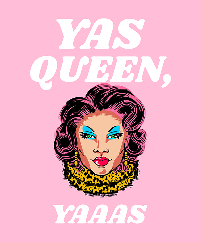 Creatore di design per magliette con illustrazioni di Drag Queen