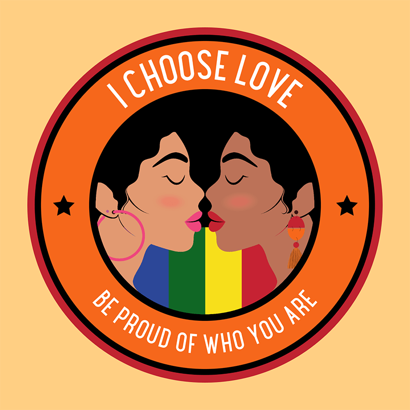 Modello di progettazione di adesivi con una citazione lgbtq