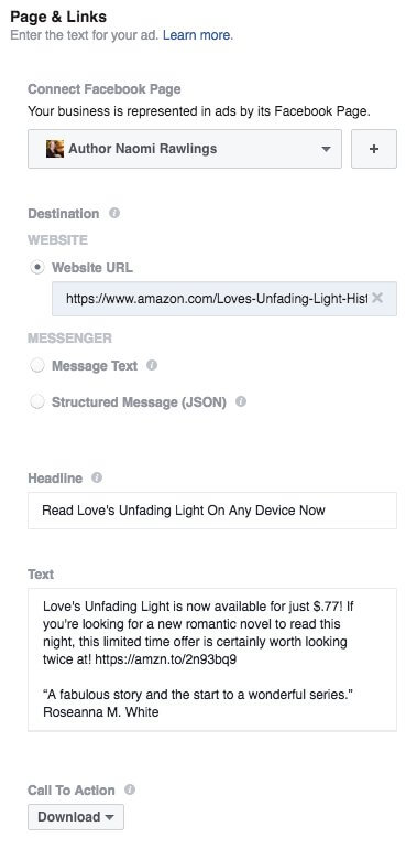 Facebook 廣告指南：頁面和鏈接