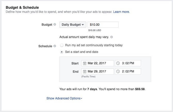 Facebook 廣告指南：預算