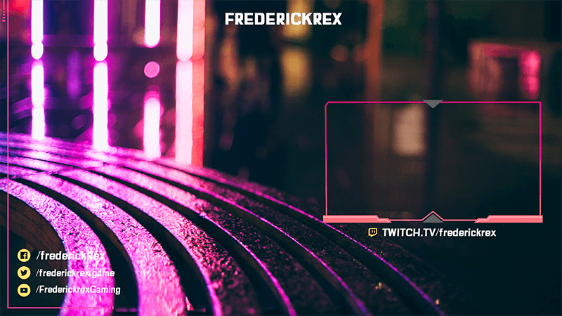 Twitch Overlay Maker مع إطار كاميرا ويب ملون نيون