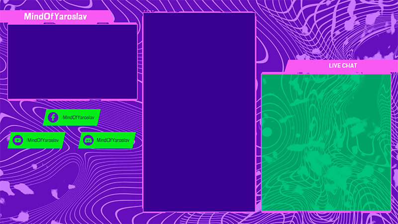 Twitch Overlay Maker مع خلفية نيون رائعة