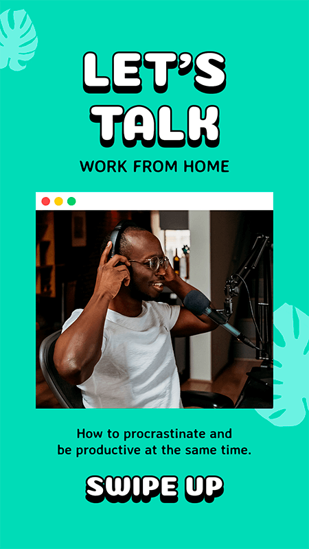 Instagram-Story-Designvorlage für einen Produktivitäts-Podcast