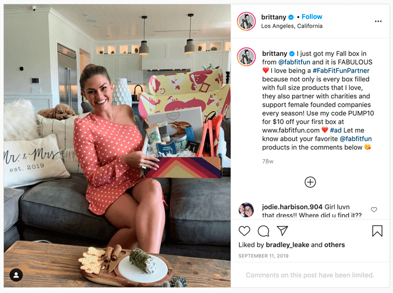 ตัวอย่างรหัสโปรโมชั่น Instagram Affiliate Marketing