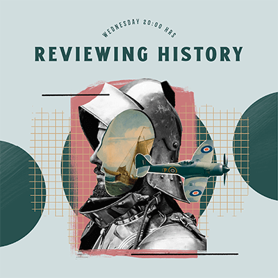 Szablon okładki podcastu do odcinka poświęconego przeglądowi historii