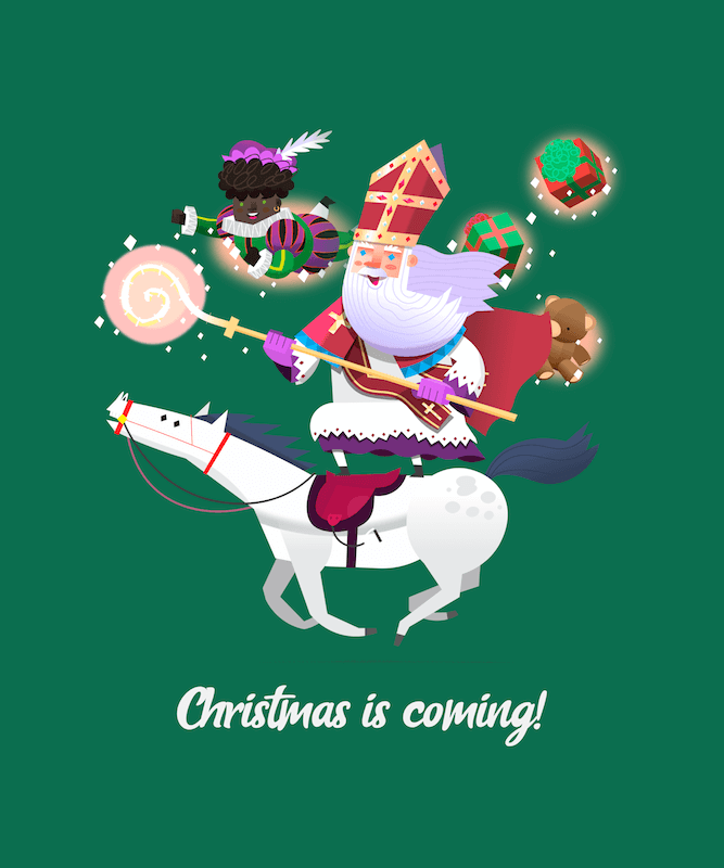 聖ニコラスをフィーチャー クリスマス T シャツ デザイン テンプレート
