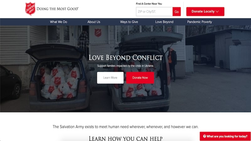 หน้าแรกของ The Salvation Army
