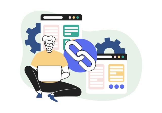 La guía definitiva de SEO para empresas de tecnología B2B - construcción de enlaces - imagen de un hombre construyendo enlaces