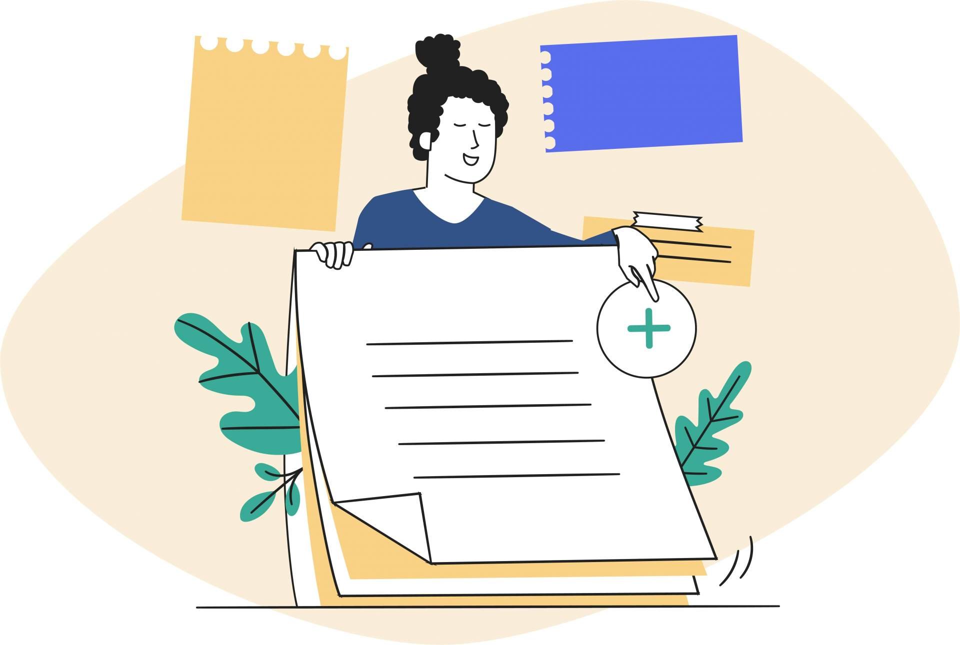 La guía definitiva de SEO para empresas de tecnología B2B - SEO local - la imagen muestra a una persona con un rotafolio