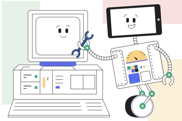 La guía definitiva de SEO para empresas de tecnología B2B - SEO técnico - Artie y una computadora