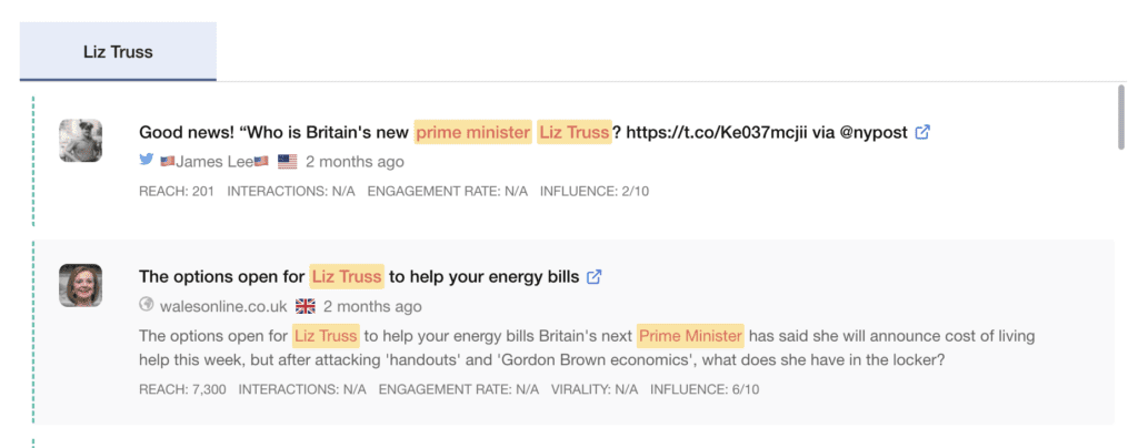 การกล่าวถึงในเชิงบวกของ liz truss
