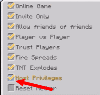 Minecraft'ta Işınlanmak için Ana Bilgisayar Ayrıcalıkları seçeneğini etkinleştirin