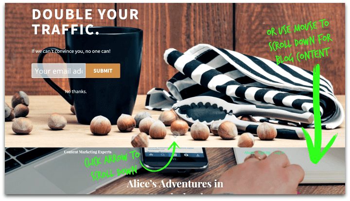 Sumo Me scroll mat untuk mengumpulkan prospek email di blog
