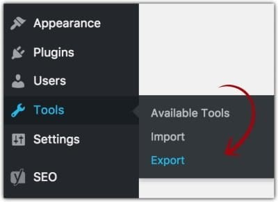 ekspor file WordPress.com untuk mentransfer blog gratis