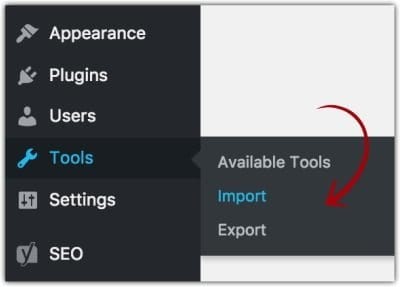 impor file WordPress.com untuk mentransfer blog gratis