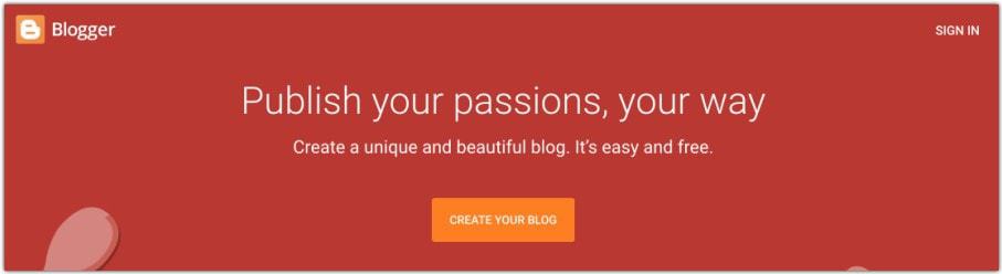 Blogger 由 Google 提供的免費博客網站