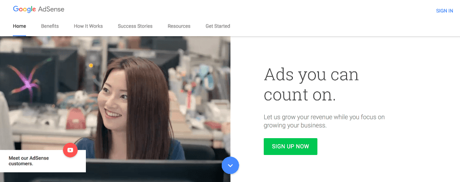 開始使用 Google Adsense