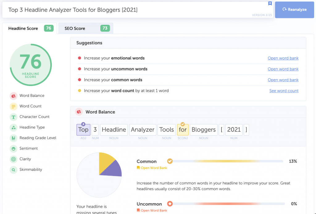 tangkapan layar alat penganalisa coschedule