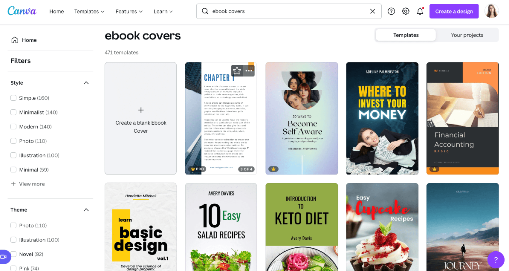 E-Book-Cover-Vorlagen in Canva