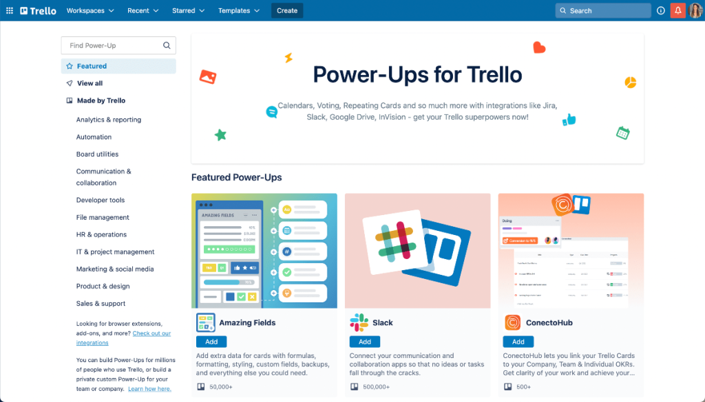 Personalizzazione dell'accensione di Trello