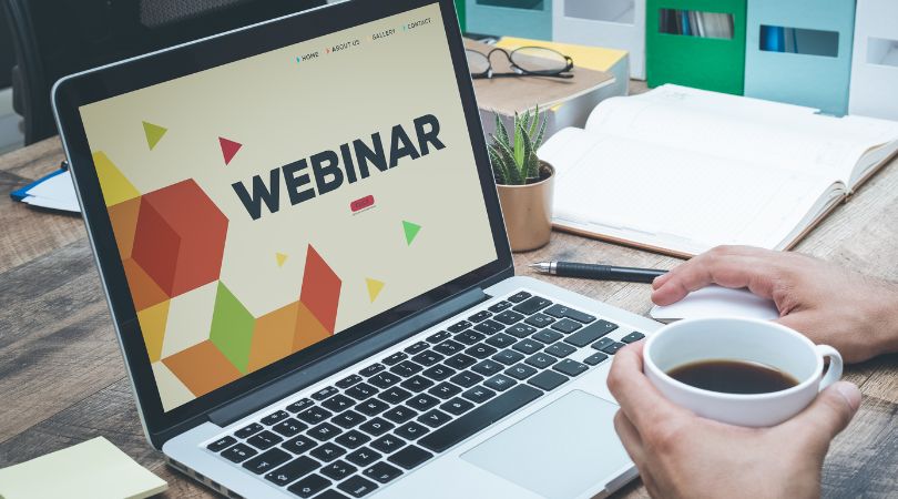immagine in primo piano del software webinar
