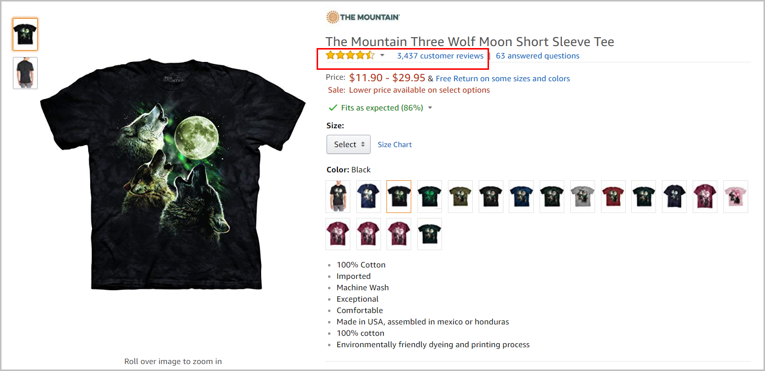 Amazon.com'da Three Wolf Moon tişört ürün detay sayfası Three Wolf Moon t-shirt product detail page with 3,437 reviews on Amazon.com.