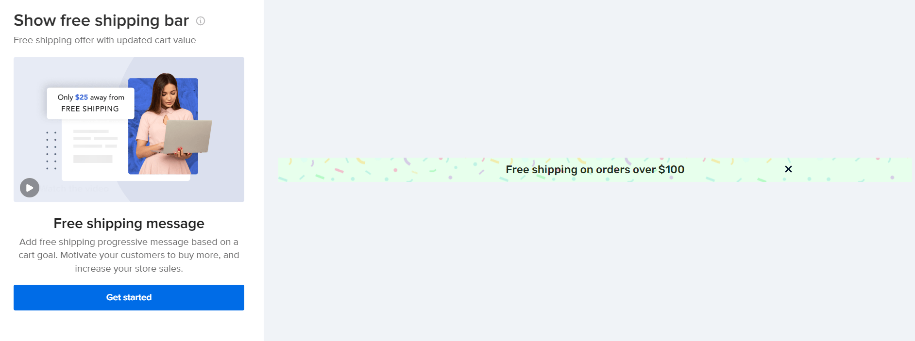 shopify 免费送货吧