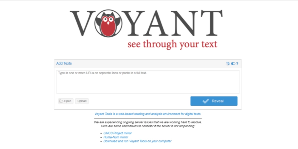 文本分析工具 Voyant Tools