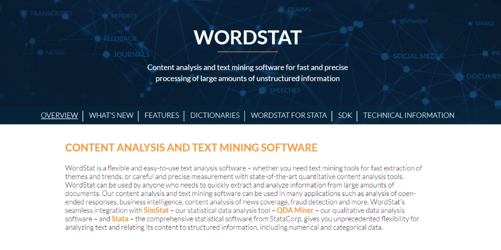 Wordstat 軟件的主頁