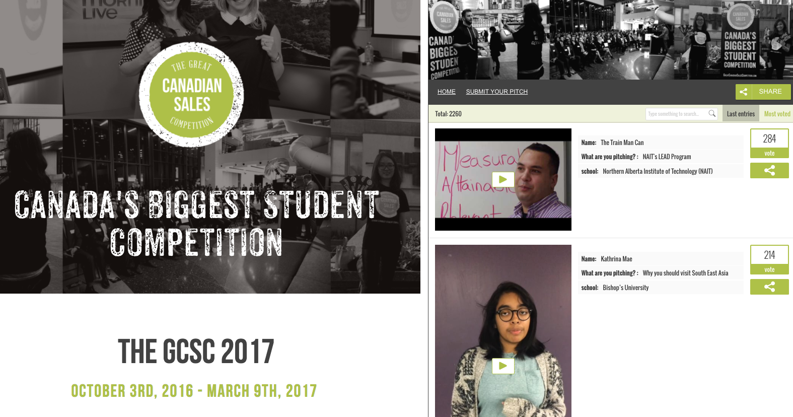 Gran concurso de videos de la competencia canadiense de ventas