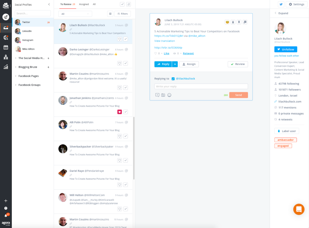 Inbox AgoraPulse