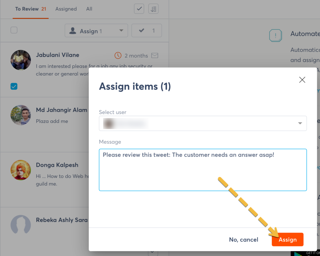 agorapulse 分配任务