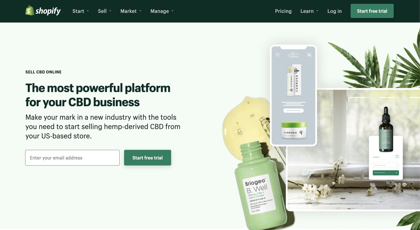 Shopify에서 CBD 판매