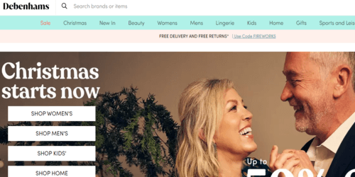 10 najlepszych witryn zakupowych w Wielkiej Brytanii - najpopularniejsze sklepy internetowe brytyjskich firm e-commerce @ads2020.marketing Blog dla początkujących Debenhams-UKs-top-shopping-store-portal-500x250