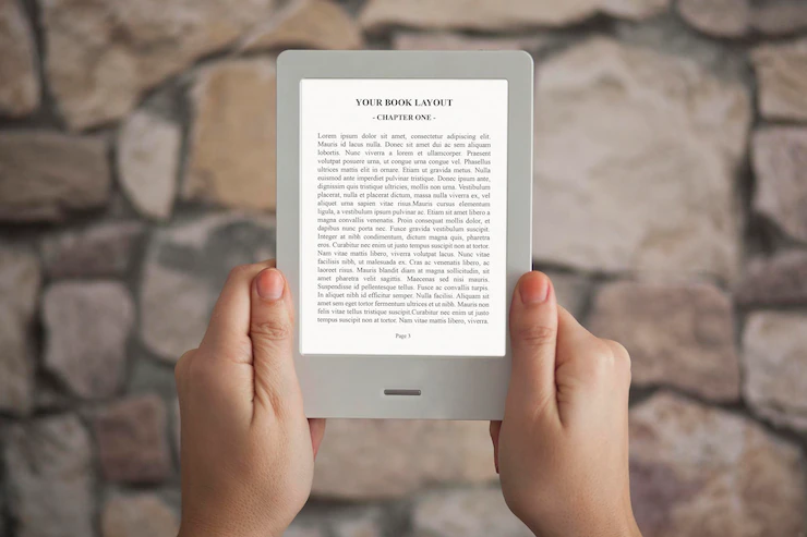 e-book-reader-mockup-stone-wall-background_750956-2