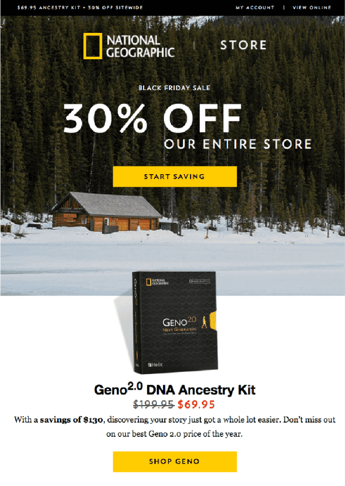 Email Black Friday National Geographic