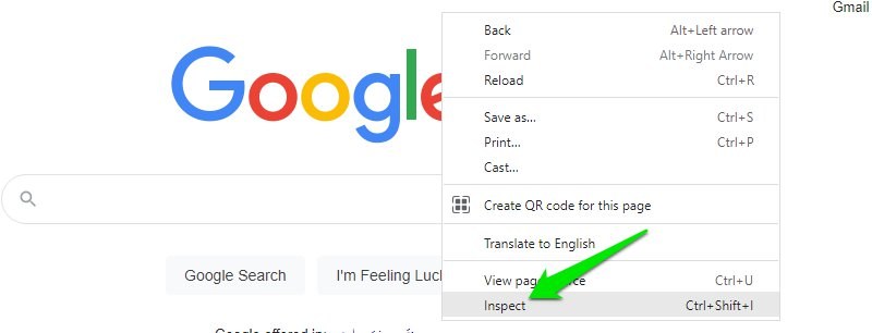 Chrome ตรวจสอบองค์ประกอบ