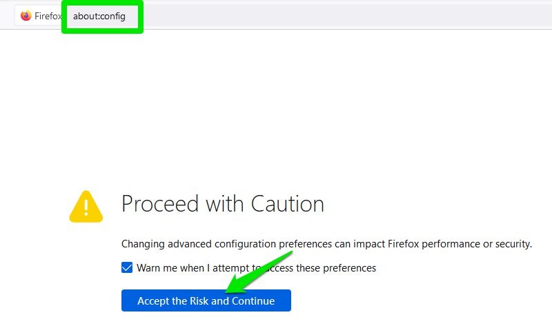 เข้าถึงการตั้งค่า Firefox
