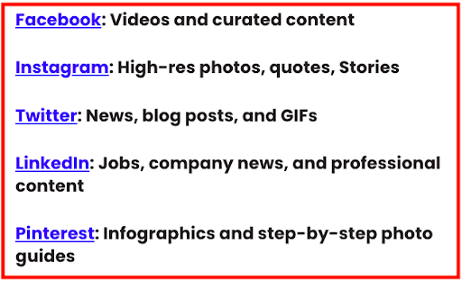 Memorizza i suggerimenti sui contenuti social