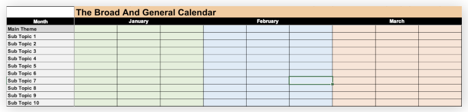 Beispiel für einen Redaktionskalender