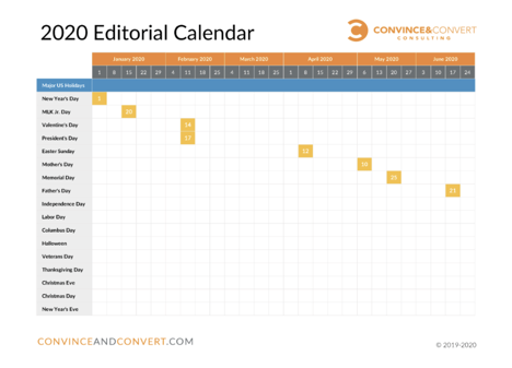Beispiel für einen Redaktionskalender