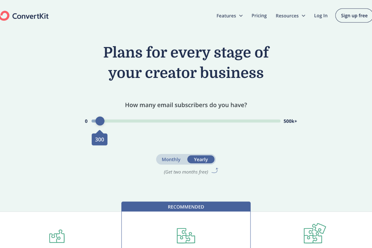 convertkit-计划和定价