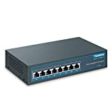 YuanLey 8 Port Gigabit PoE Switch, 8 PoE+ Ports 1000Mbps, 120W 802.3af/at, Metal Tanpa Kipas, Plug and Play Tanpa Kipas
