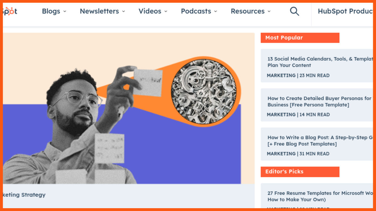 Blogi marketingowe HubSpot
